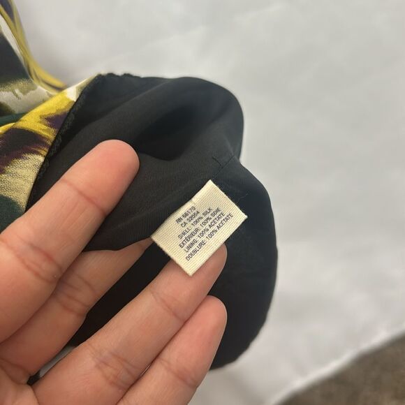 Anthropologie Maeve Giverny Silk Purple Yellow Green Floral Dress - Picture 5 of 7